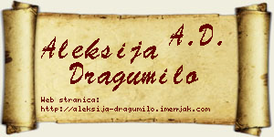 Aleksija Dragumilo vizit kartica